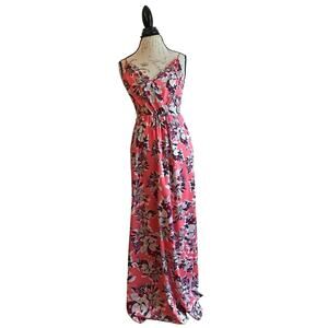 Yumi Kim S maxi floral dress YK-345 coral pink